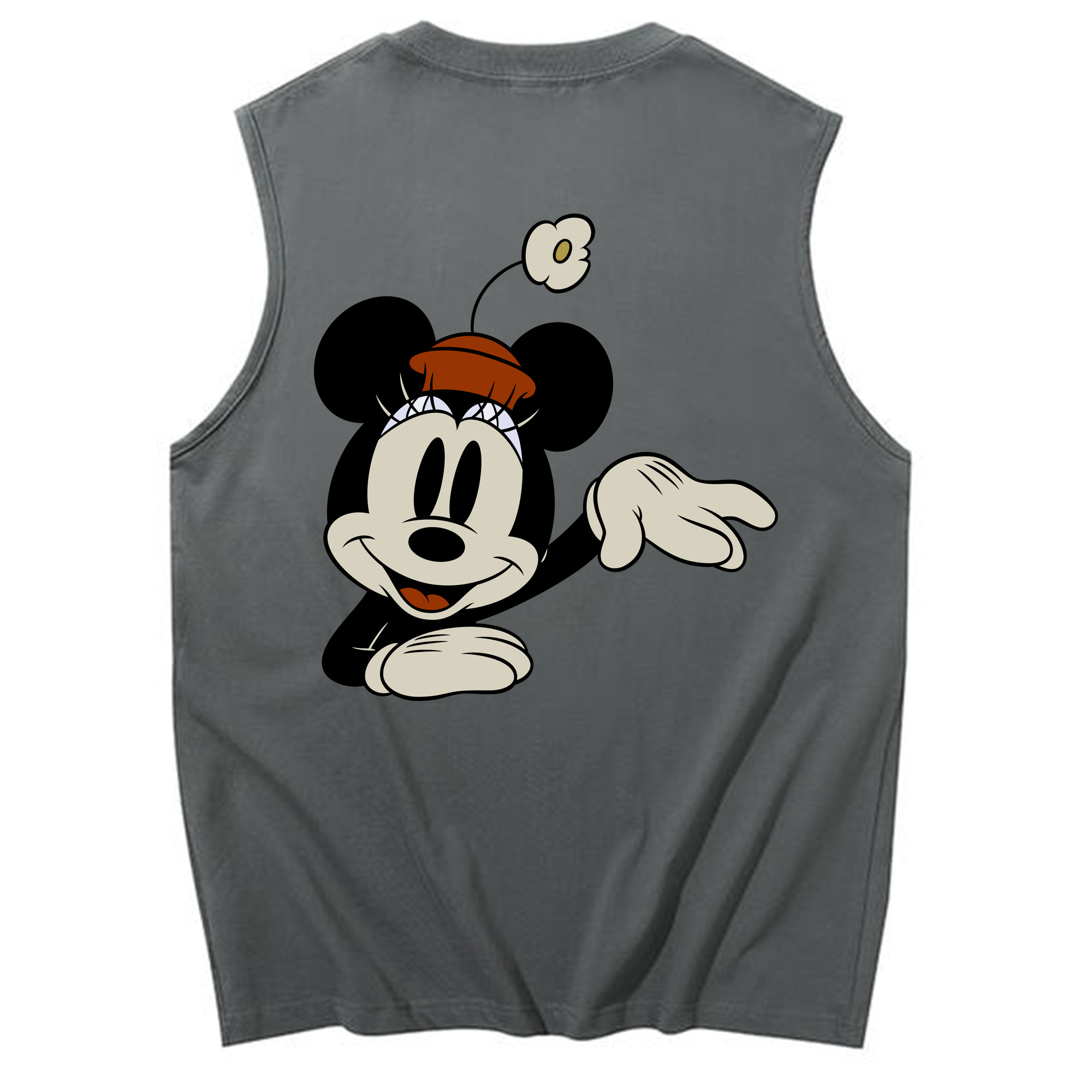 ミッキーマウス Mickey Mouse コットン100％タンクトップ（背面プリント）